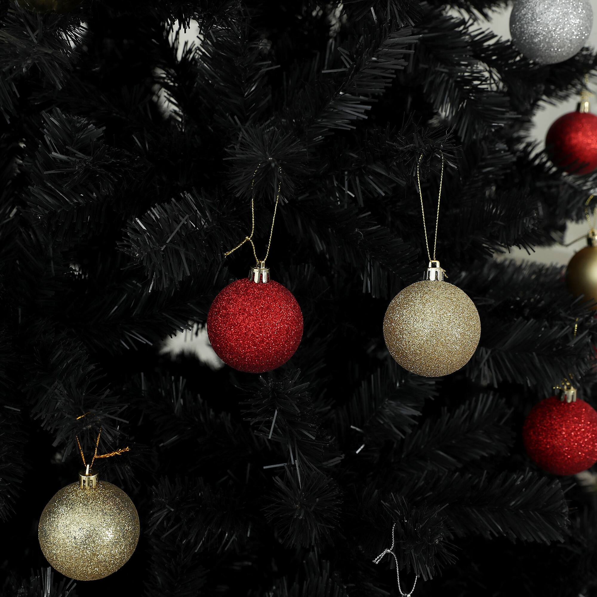 Alt View 8. Homcom - Tall Artificial Christmas Tree, Unlit, 2132 Branch Tips, Auto Open, Steel Base - black.