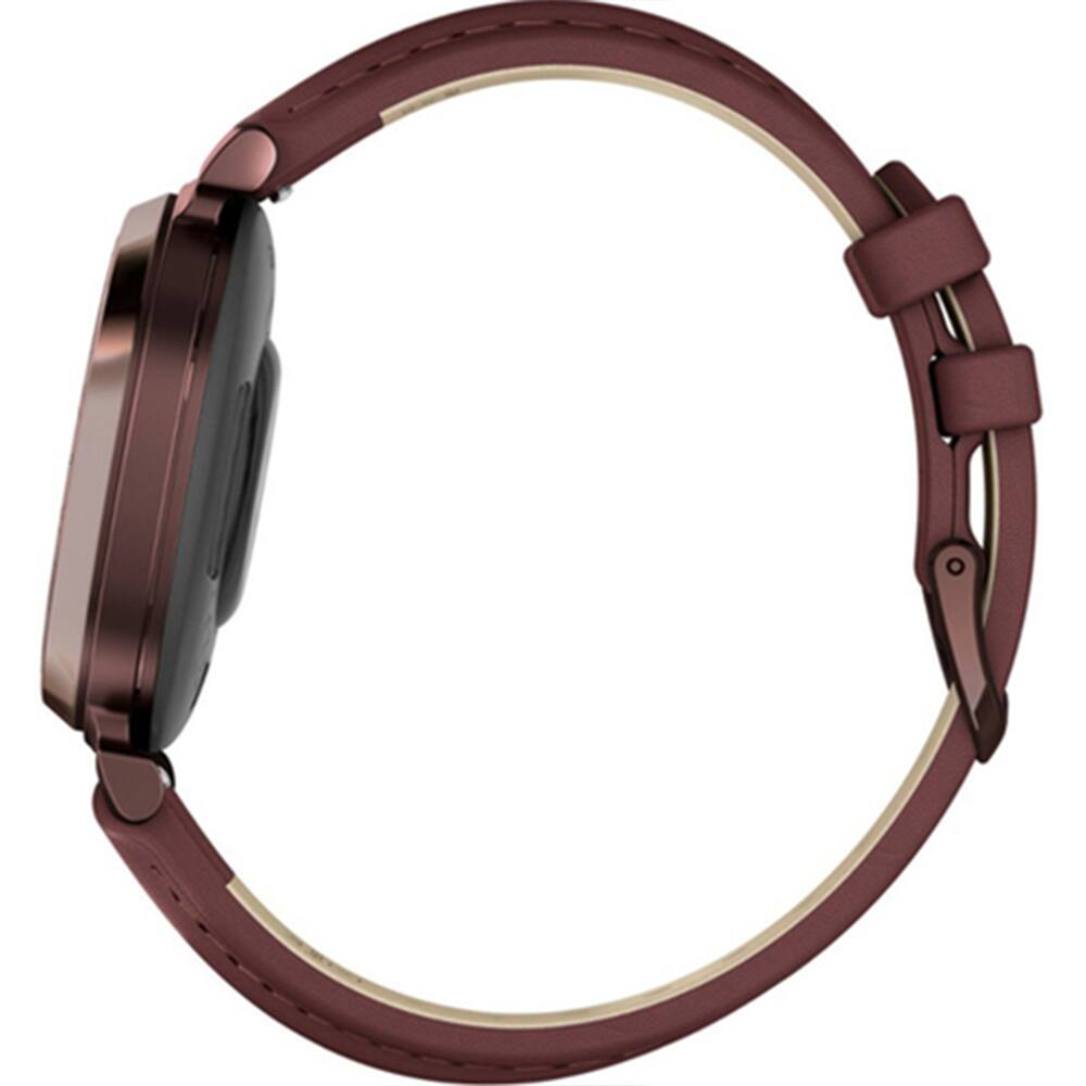 Alt View 5. Garmin - Lily 2 Classic Bronze with Leather Band Smartwatch+2 Year Warranty Bundle - Dark Bronze with Mulberry Leather Band.