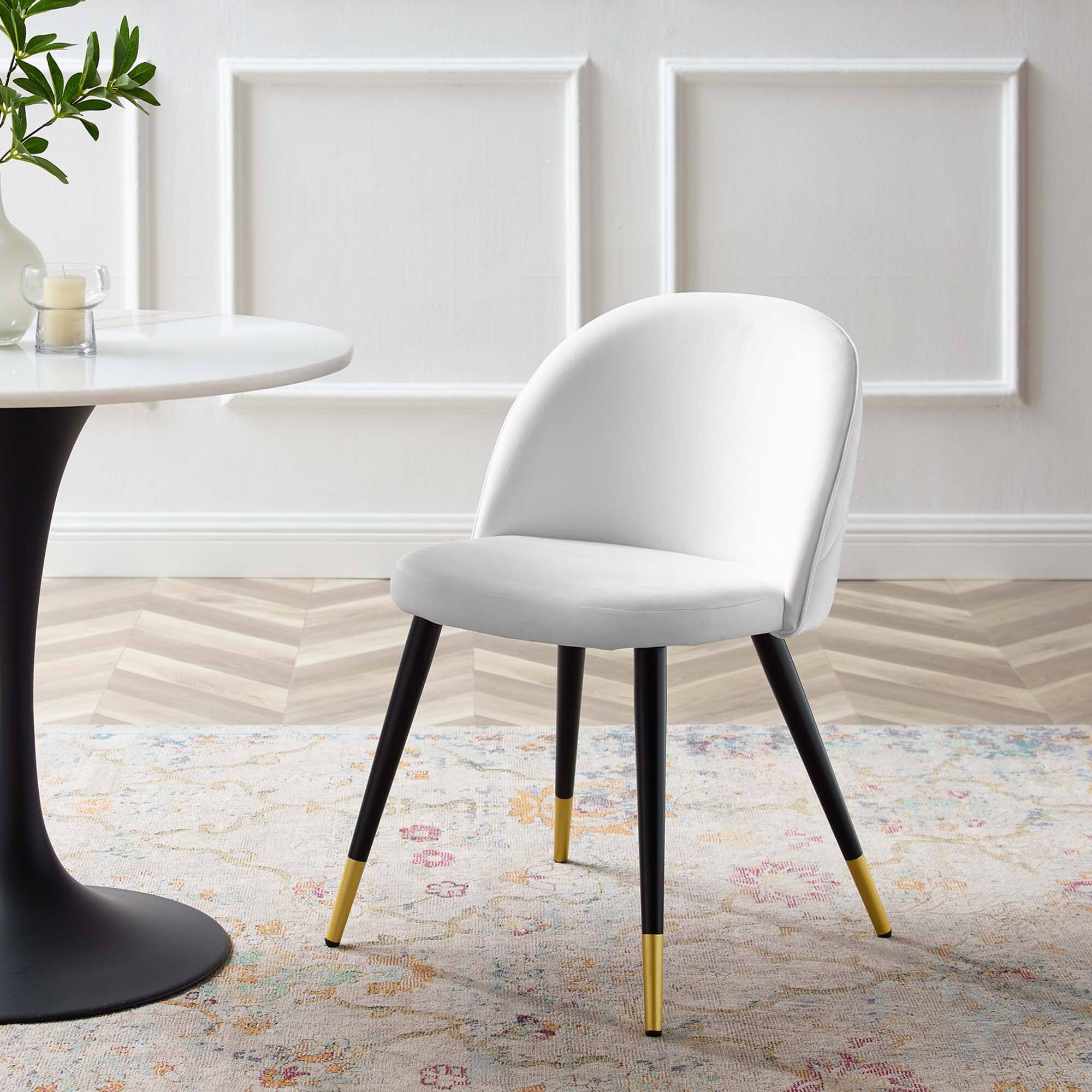 Back. Modway - Cordial Performance Velvet Dining Chairs Set of 2 by Modway - White.