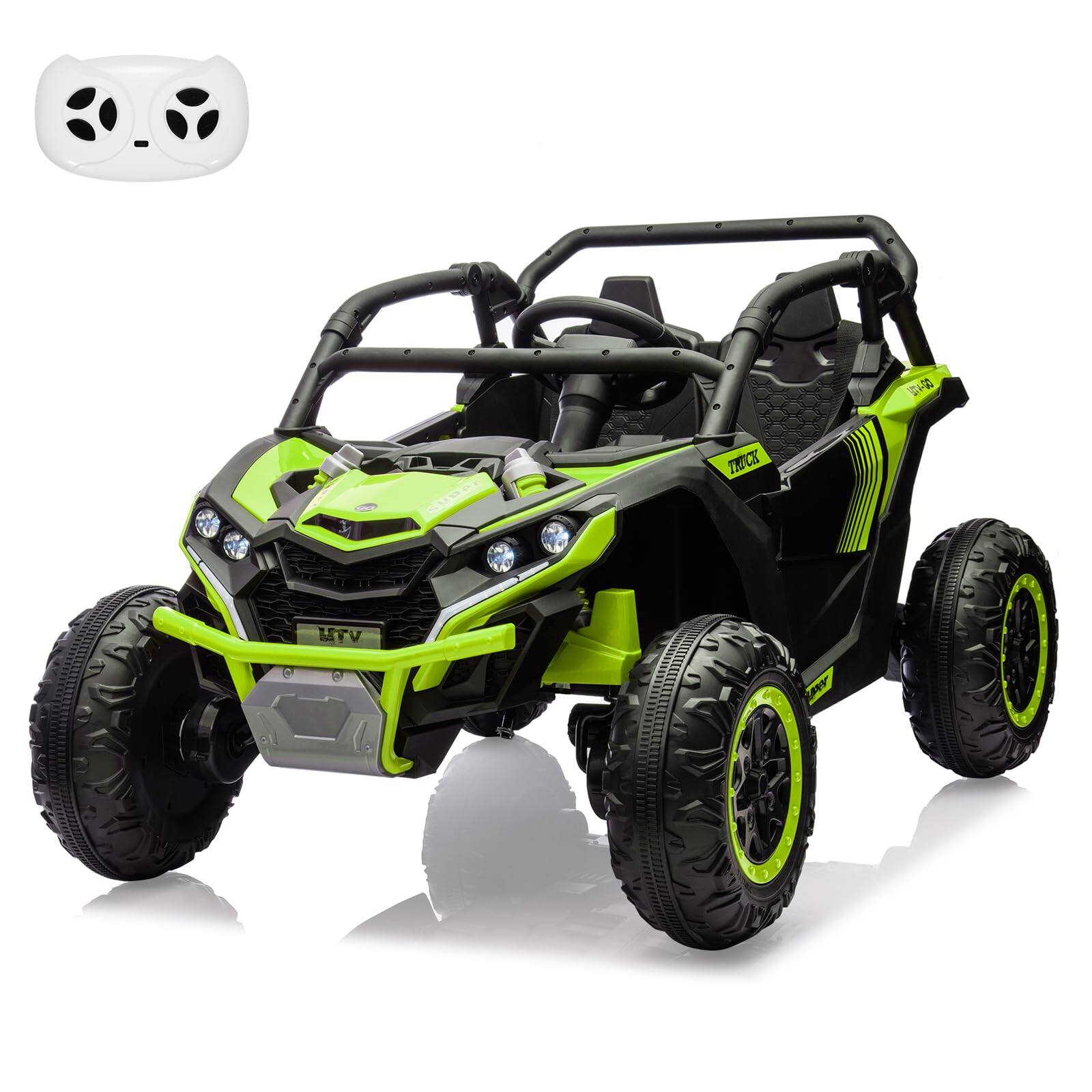 Acekool - 2 Seater Kids Electric Utv, 24V 4WD Ride On Car with Remote Control, Battery-Powered Off-Road Toy, Led Lights, and Music