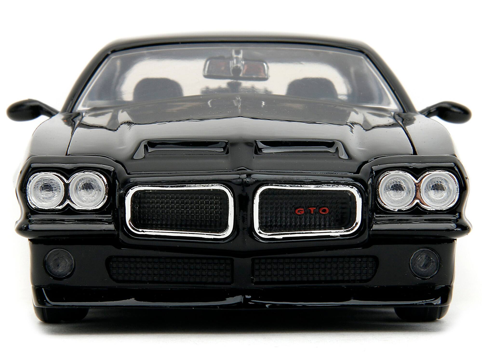 Alt View 6. Jada - 1971 Pontiac GTO Black with Flame Graphics "Bigtime Muscle" Series 1/24 Diecast Model Car by Jada.