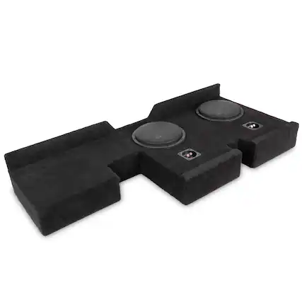 Front. NVX - Custom Fit 700W RMS Dual 10in Sealed Loaded Subwoofer Enclosure for 2007-2017 Tundra Double Cab Trucks.