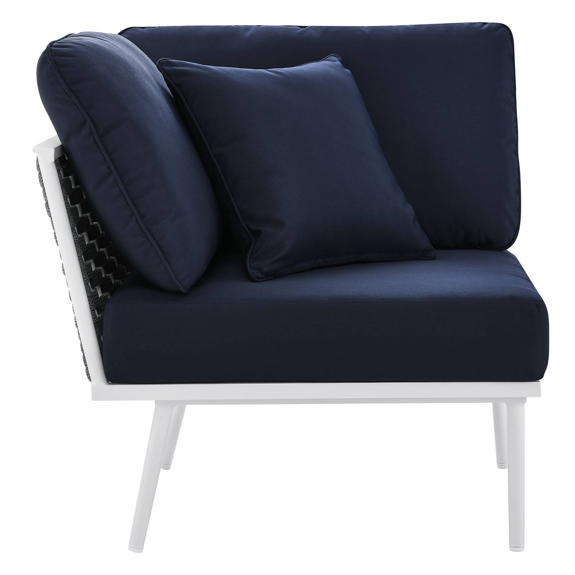 Alt View 2. Modway - Stance Outdoor Patio Aluminum Corner Chair by Modway - White Navy.