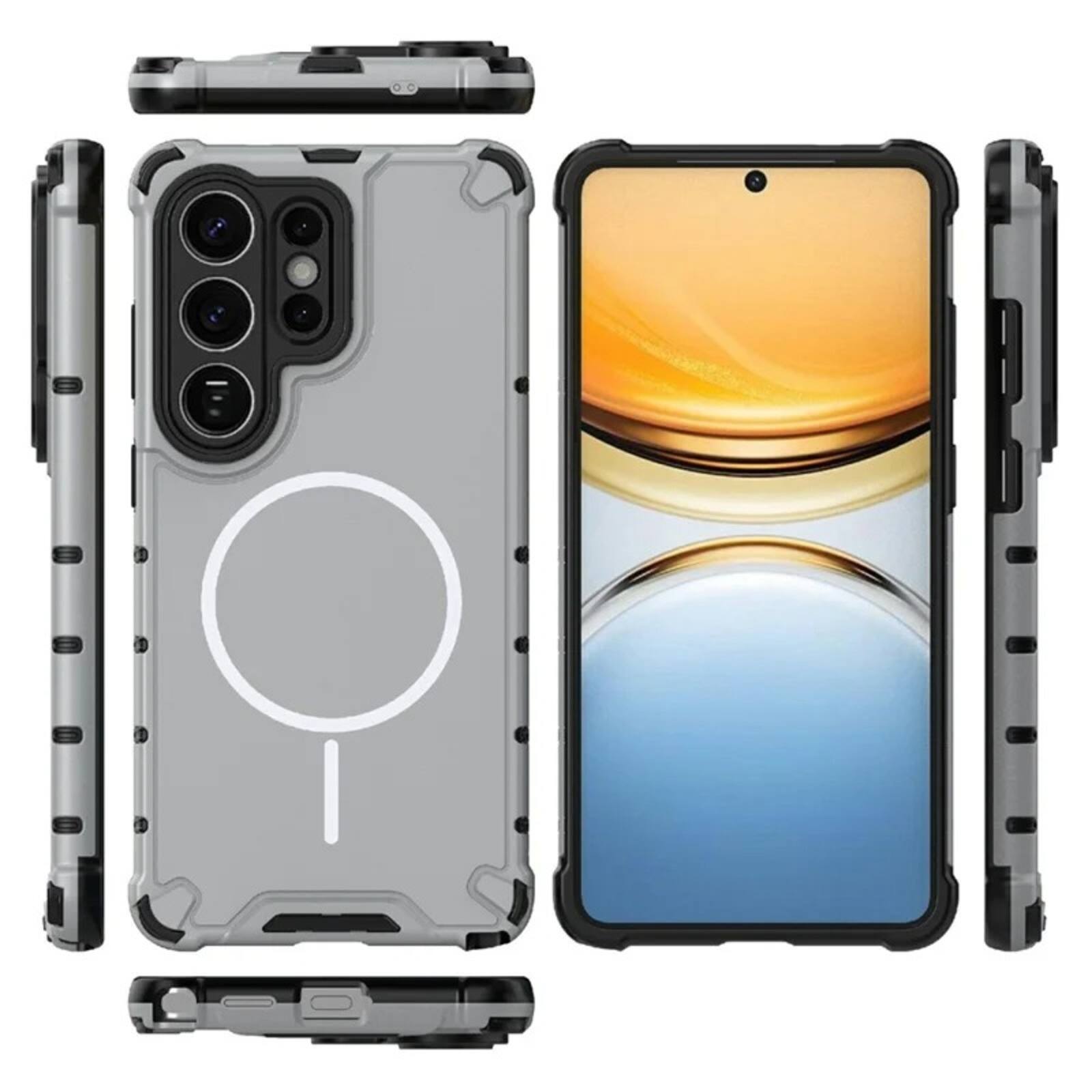 Left. UUCOVER - Magnetic Case for Samsung Galaxy S26 Ultra, Compatible with MagSafe, Shockproof Drop-proof Slim Heat Dissipation Cover - Lightgray.