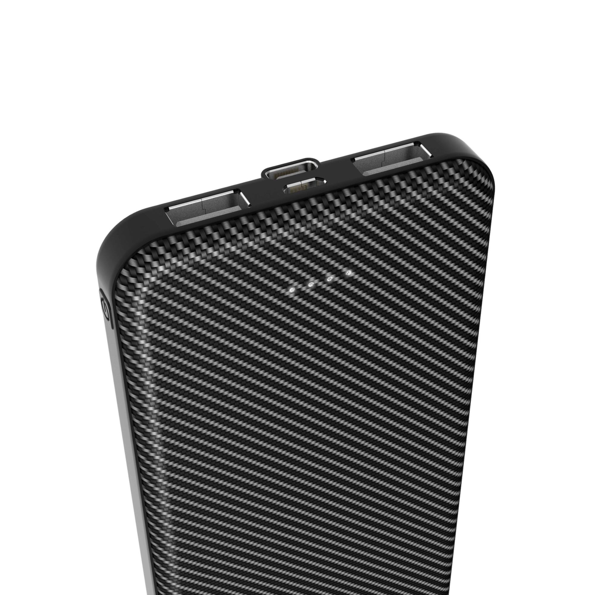 Alt View 4. Xyst - 10000 mAh Dual-USB Slim Portable Power Pack - Black.