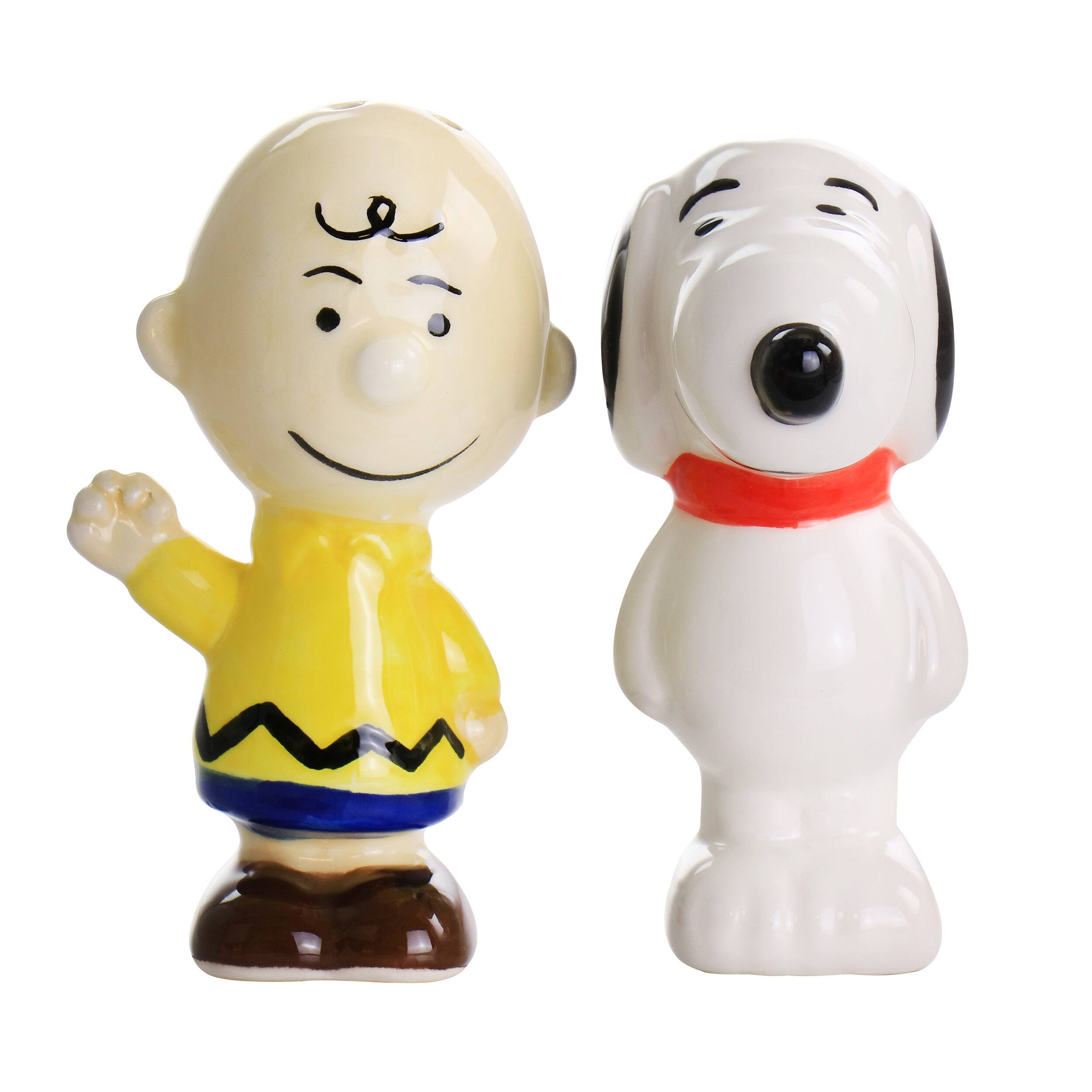 Front. Peanuts - Peanuts Classical Pals Charlie Brown and Snoopy Figurine Salt and Pepper Shaker Set - Multi.