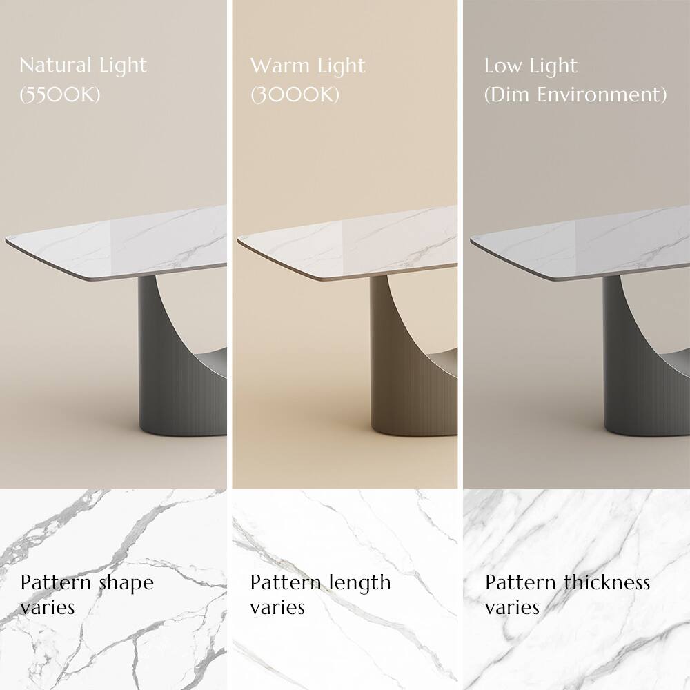 Natural Light (5500K)  
Warm Light (3000K)  
Low Light (Dim Environment)  

Pattern shape varies  
Pattern length varies  
Pattern thickness varies