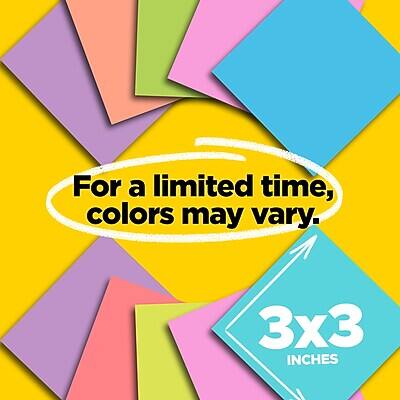 For a limited time, colors may vary.  
3x3 inches