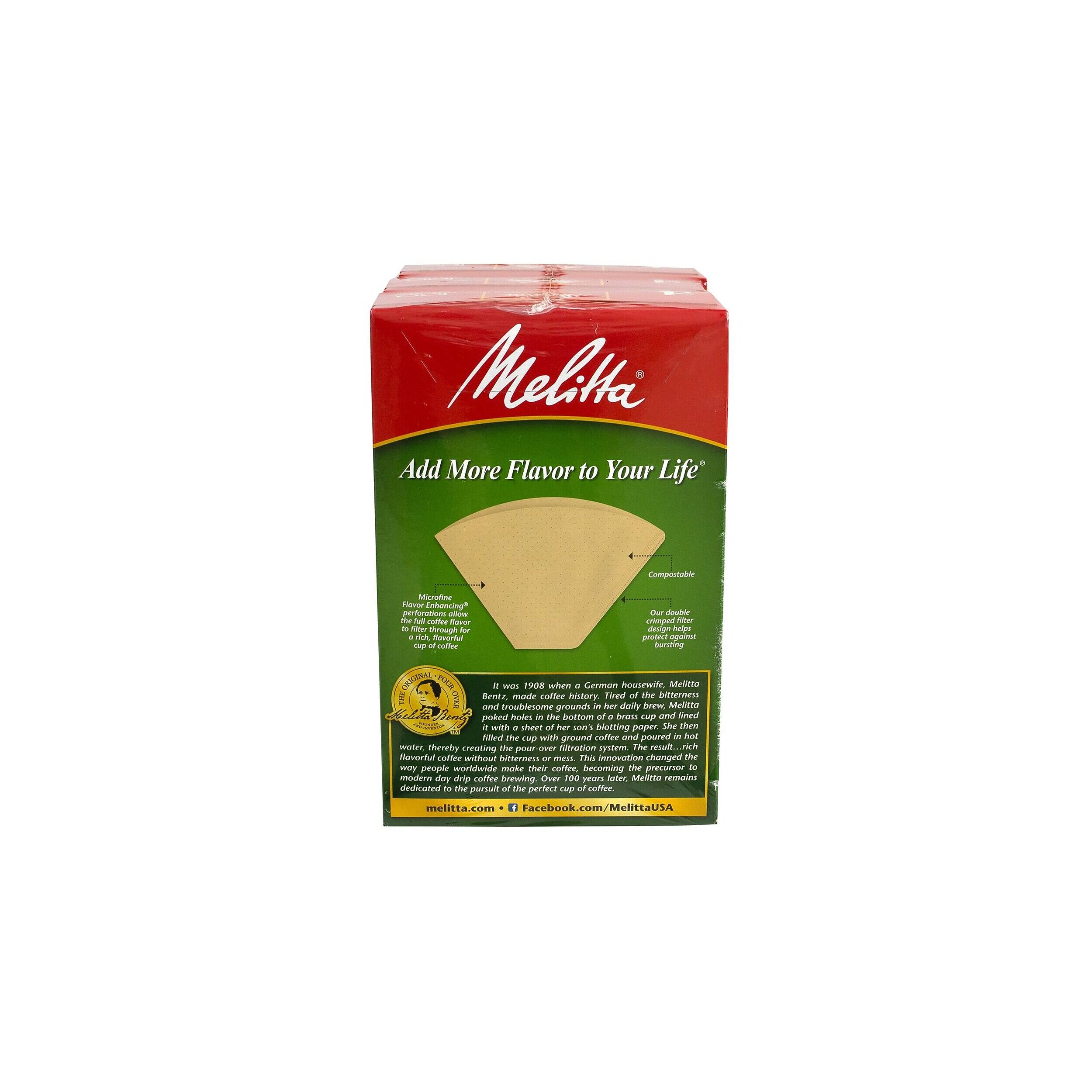 Melitta®  
Add More Flavor to Your Life®

Melitta®  
Flavor Enhancing®  
the full coffee flavor  
a rich, flavorful  
cup of coffee

It was 1908  
and Melitta®  
Brand was born  
when a German  
housewife, Melitta  
Nesbitt, found the  
bitterness of the  
grounds in her daily  
brew. She then  
placed a piece of  
filter paper in a  
coffee pot and  
poured hot water  
through it. This  
innovation changed  
the way people  
make their coffee  
becoming the  
precursor to modern  
drip coffee brewing.  
100 years later,  
Melitta® remains  
dedicated to the  
pursuit of the perfect  
cup of coffee.

melitta.com  
Facebook.com/MelittaUSA