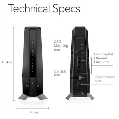 NETGEAR Nighthawk AX6000 Wi Fi 6 Router with DOCIS 3.1 Cable Modem NETGEAR Nighthawk AX6000 Wi Fi 6 Router with DOCIS 3.1 Cable Modem