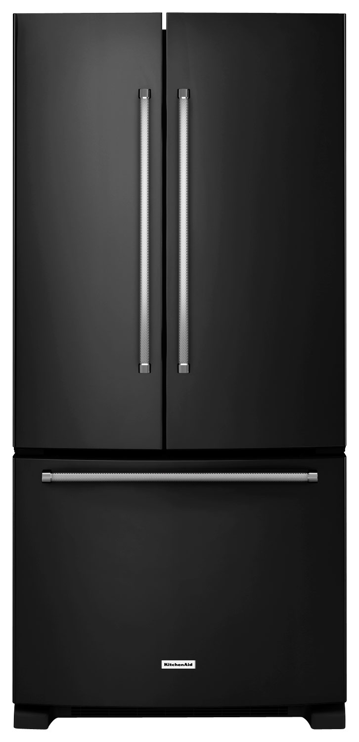 Best Buy: KitchenAid 22.1 Cu. Ft. French Door Refrigerator Black KRFF302EBL