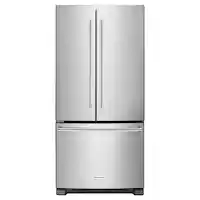 KitchenAid - 22 Cu. Ft. French Door Refrigerator with Interior Water Dispenser - Stainless Steel - Front_Zoom