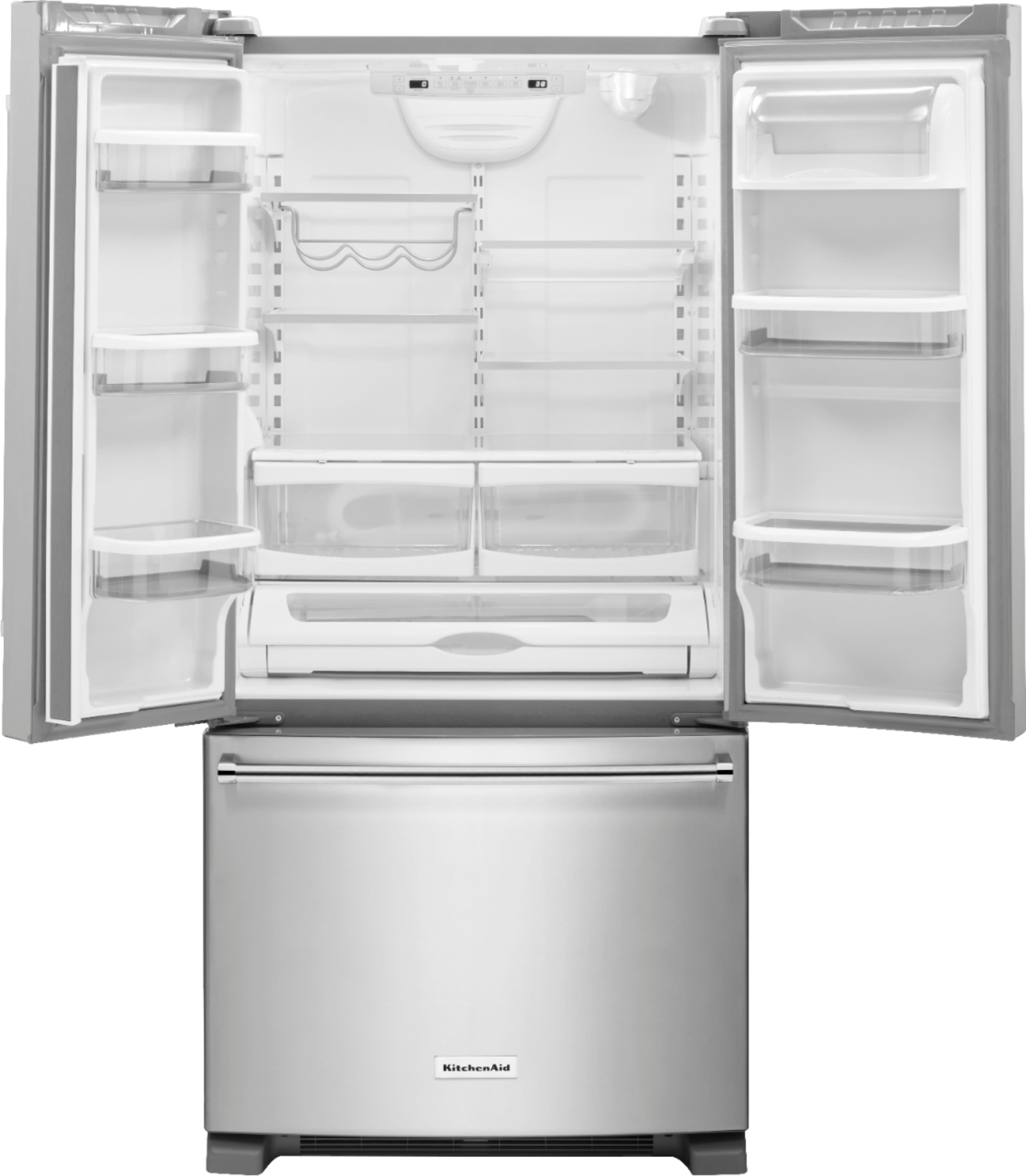 Alt View 2. KitchenAid - 22 Cu. Ft. French Door Refrigerator with Interior Water Dispenser - Stainless Steel.