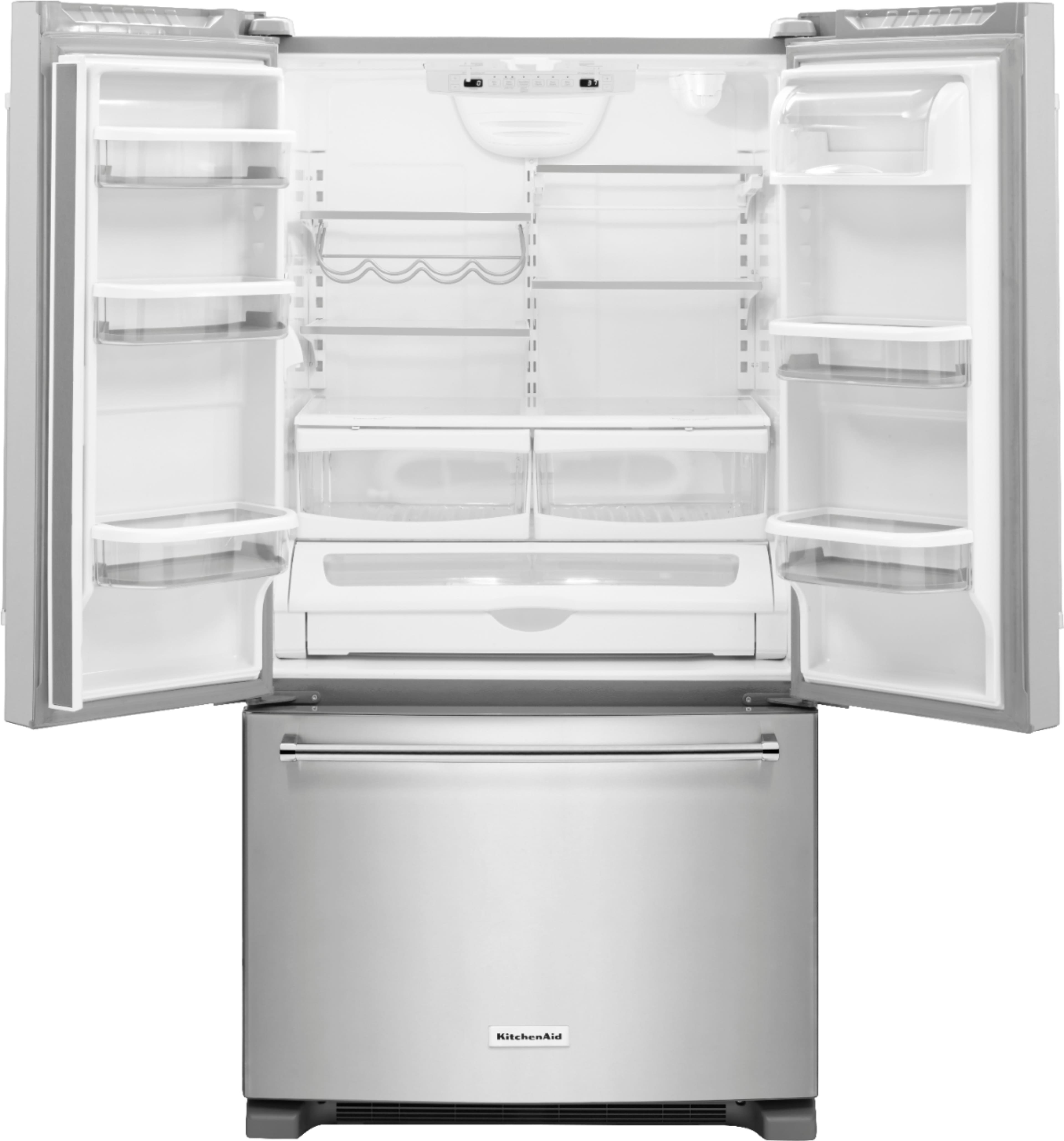 Alt View 2. KitchenAid - 25 cu. ft. French Door Refrigerator with Interior Water Dispenser - Stainless Steel.
