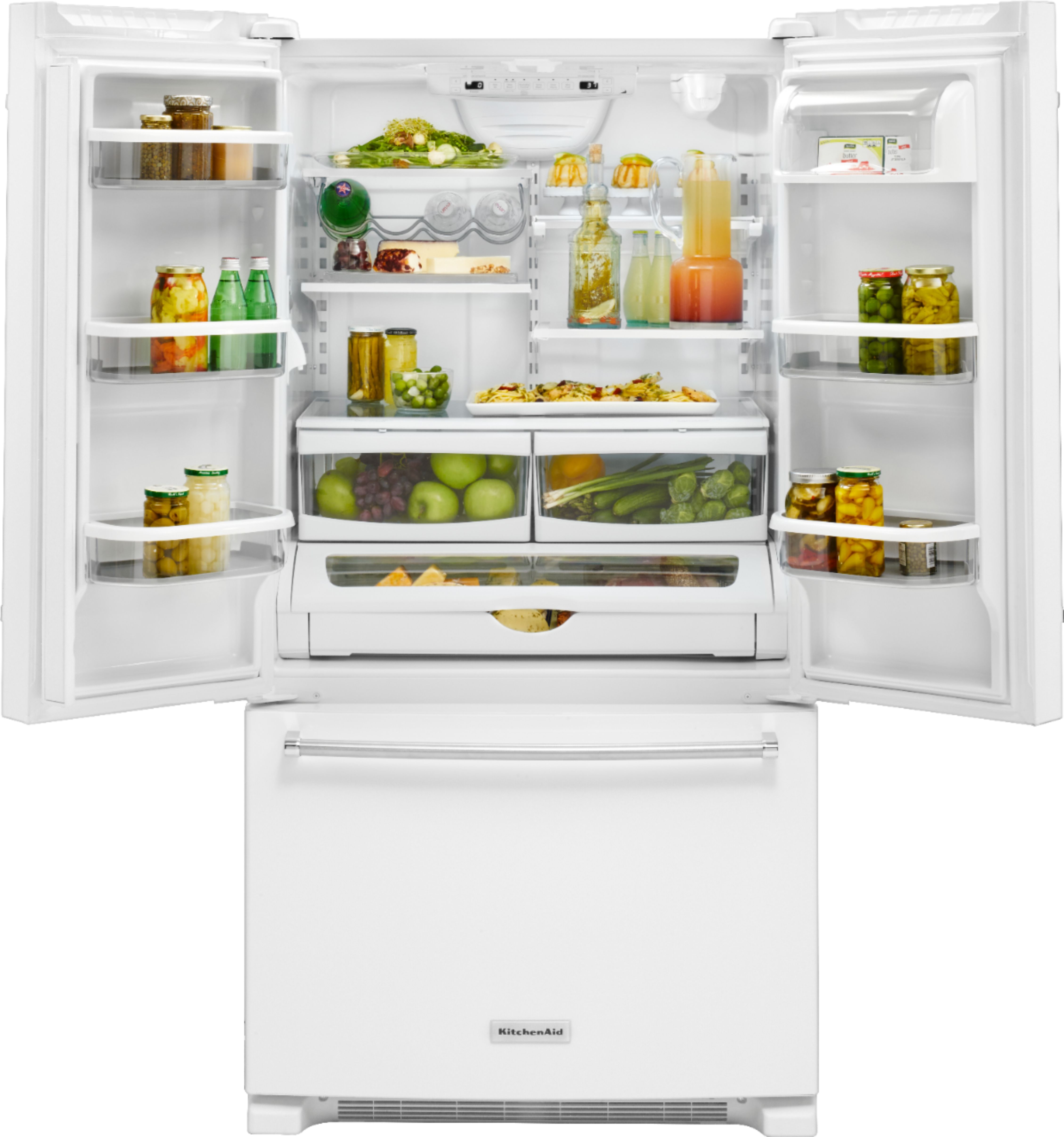 Best Buy: KitchenAid 25.2 Cu. Ft. French Door Refrigerator White KRFF305EWH