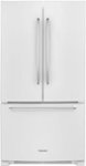Front. KitchenAid - 20 Cu. Ft. French Door Refrigerator with Interior Water Dispenser - White.