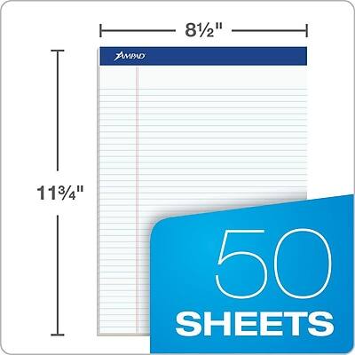 AMPAD 8 1/2" x 11 3/4" 50 SHEETS