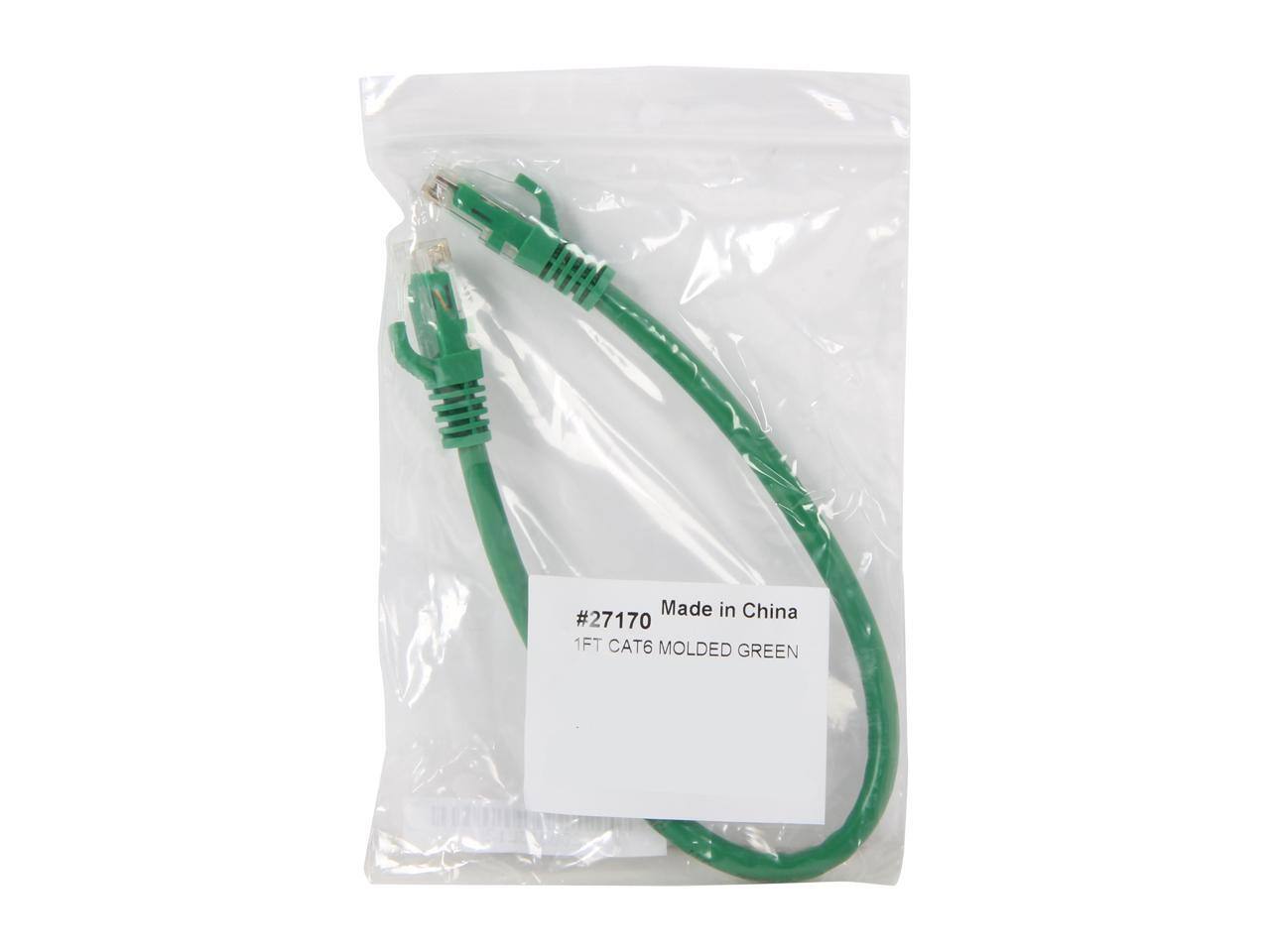 Made in China  
#27170  
1FT CAT6 MOLDED GREEN