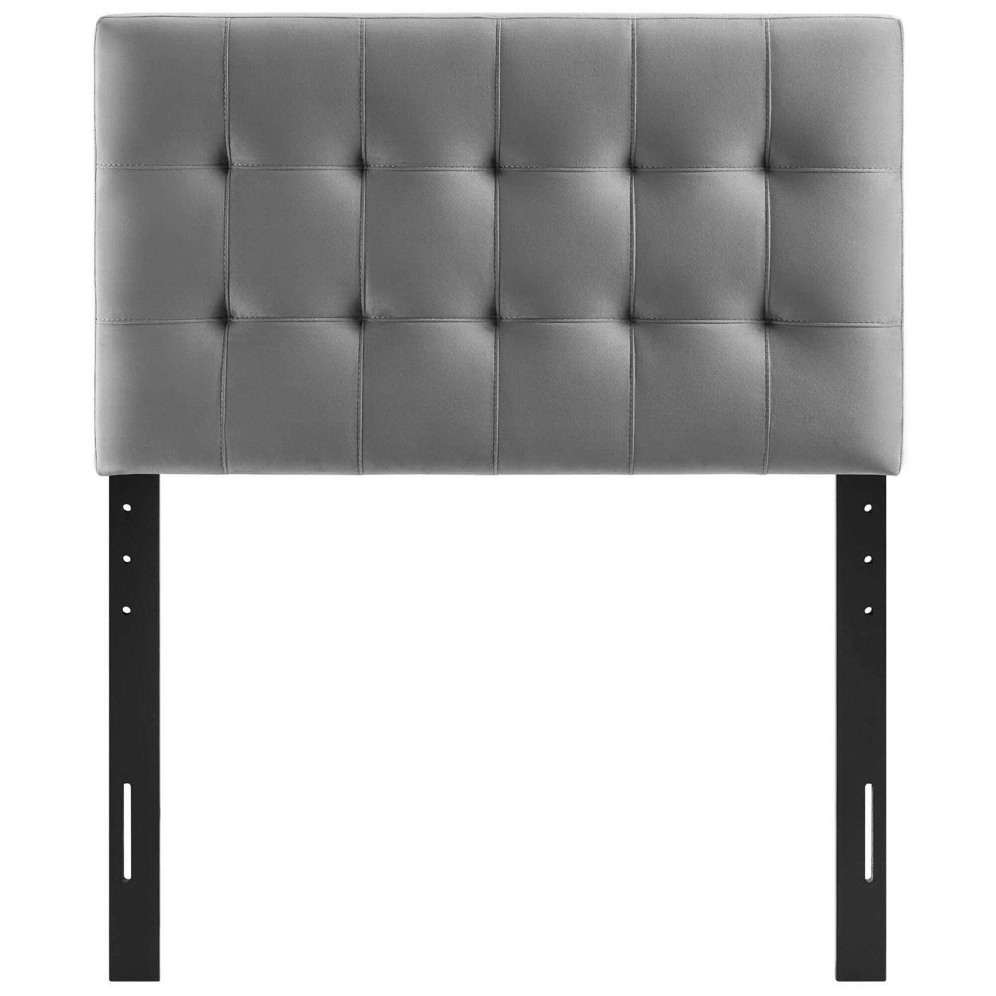 Alt View 1. Modway - Lily Biscuit Tufted Performance Velvet Twin Headboard by Modway - Gray.