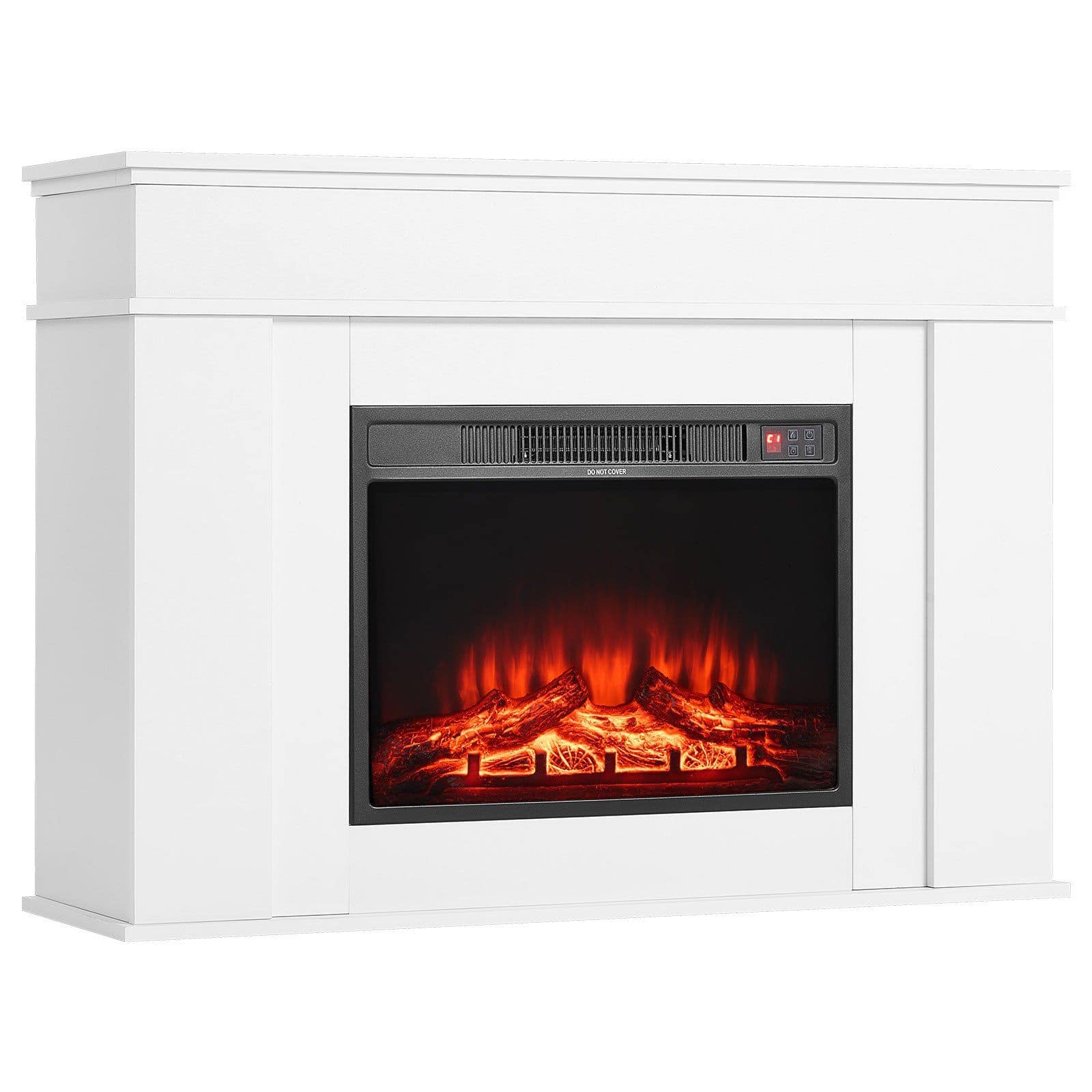 Front. Mirfee - 43" Freestanding Electric Fireplace Heater, 1500W w/Mantel, Adjustable Flame Effects, Overheat Protection, White.