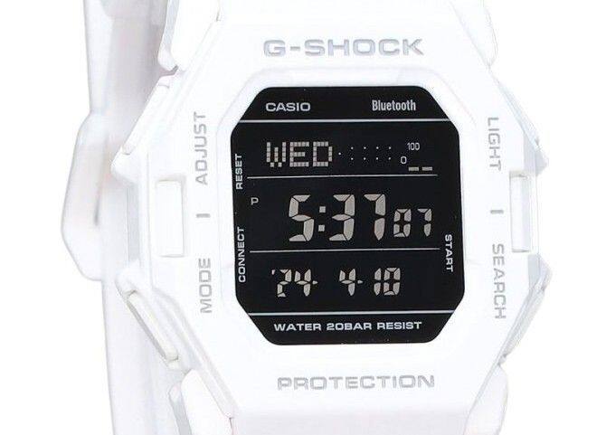 G―SHOCK  CASIO PROTECTION ホワイト Casio G Shock Digital Smartphone Link White Resin Strap Quartz GD