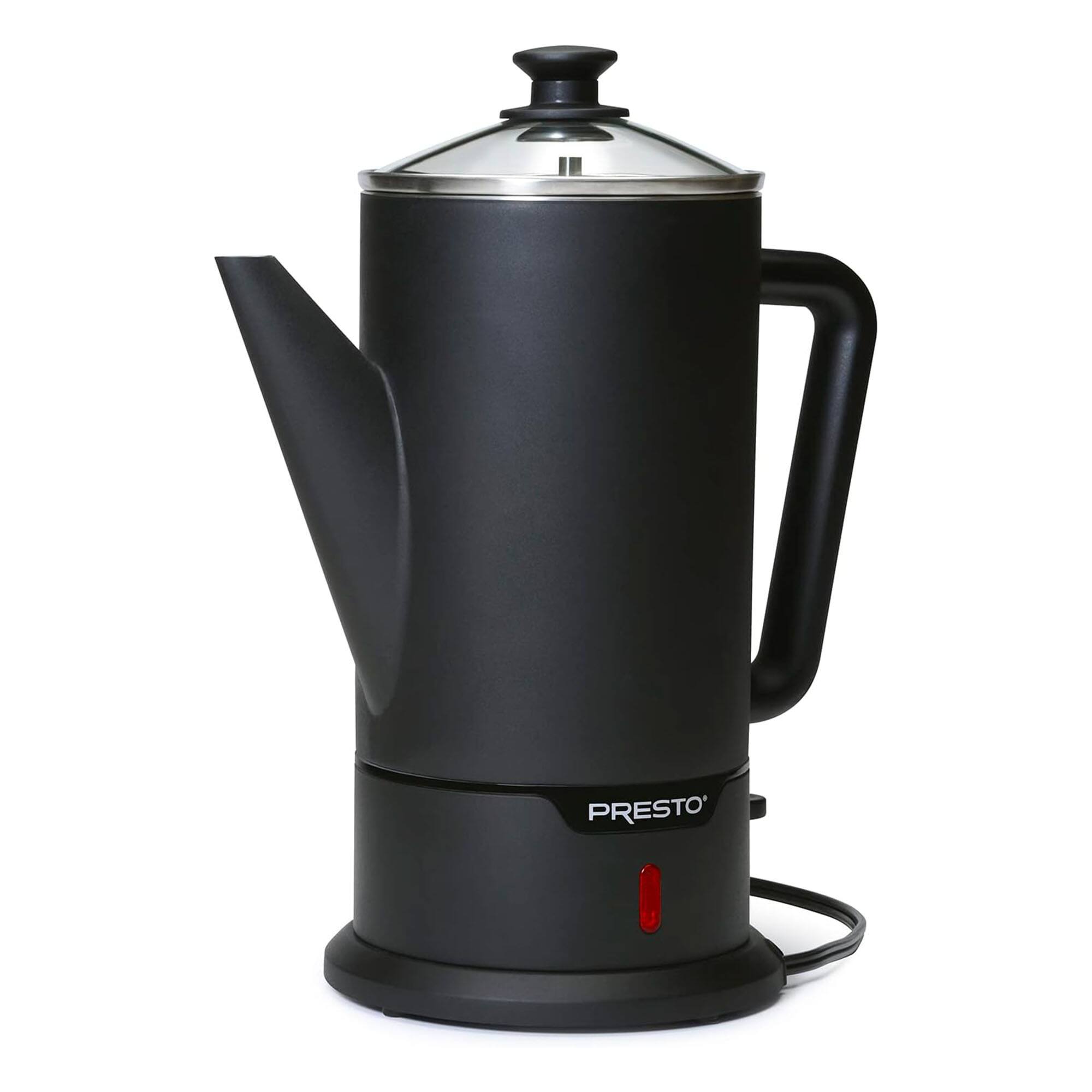 Alt View 8. Presto - Presto 02815 Cordless Coffee Maker Stainless Steel Percolator, Easy Pour, Black - Black.