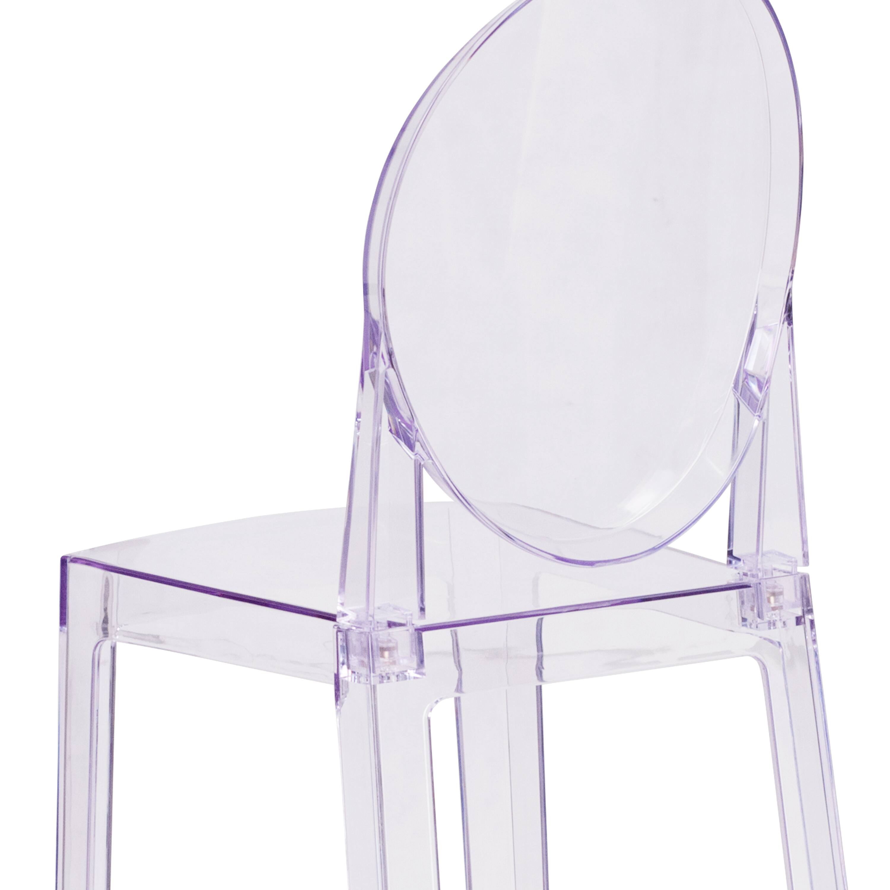 Alt View 9. Emma + Oliver - Ghost Barstool in Transparent Crystal with Oval Back - Transparent Crystal.