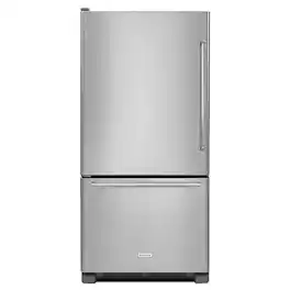 KitchenAid - 19 Cu. Ft. Bottom-Freezer Refrigerator with Produce Preserver - Stainless Steel