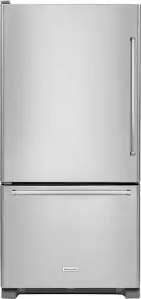 Front. KitchenAid - 22.1 Cu. Ft. Bottom-Freezer Refrigerator - Stainless steel.