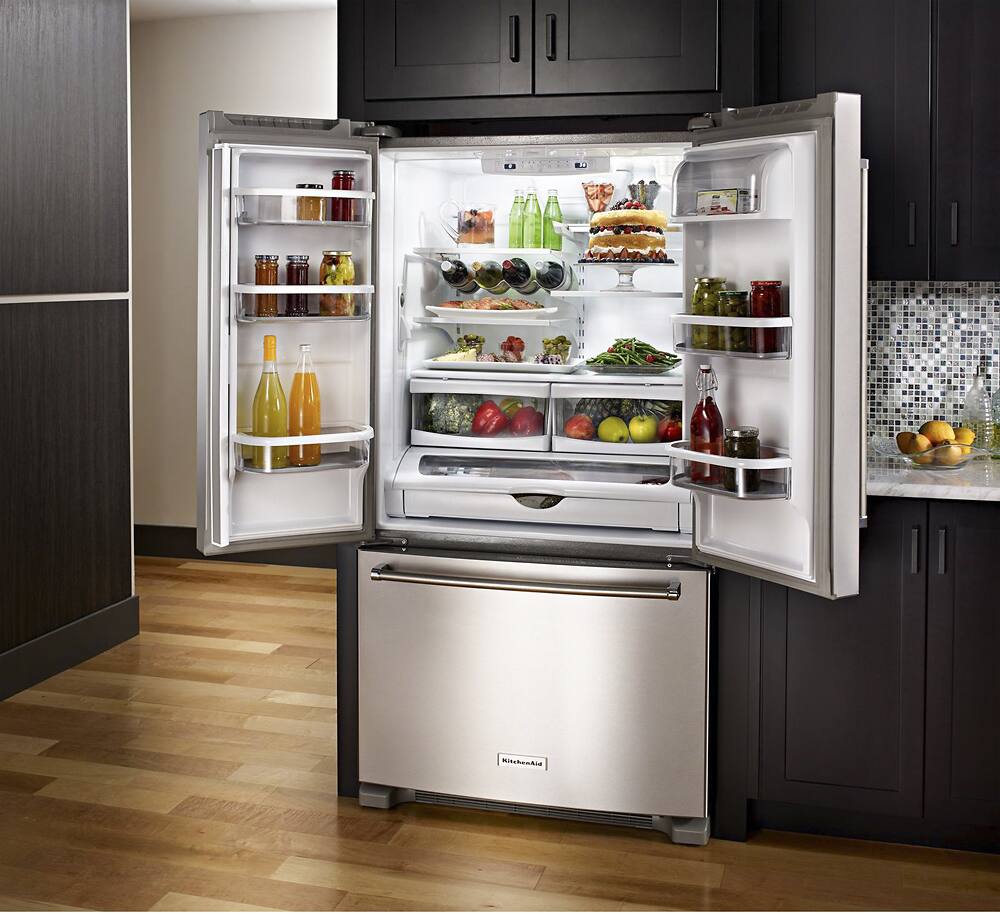 Alt View 15. KitchenAid - 22.1 Cu. Ft. Bottom-Freezer Refrigerator - Stainless Steel.