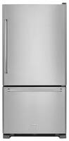KitchenAid - 18.7 Cu. Ft. Bottom-Freezer Refrigerator - Stainless steel - Front_Standard
