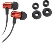 Front Zoom. Insignia™ - Stereo Earbud Headphones - Red.