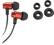 Front. Insignia™ - Stereo Earbud Headphones - Red.