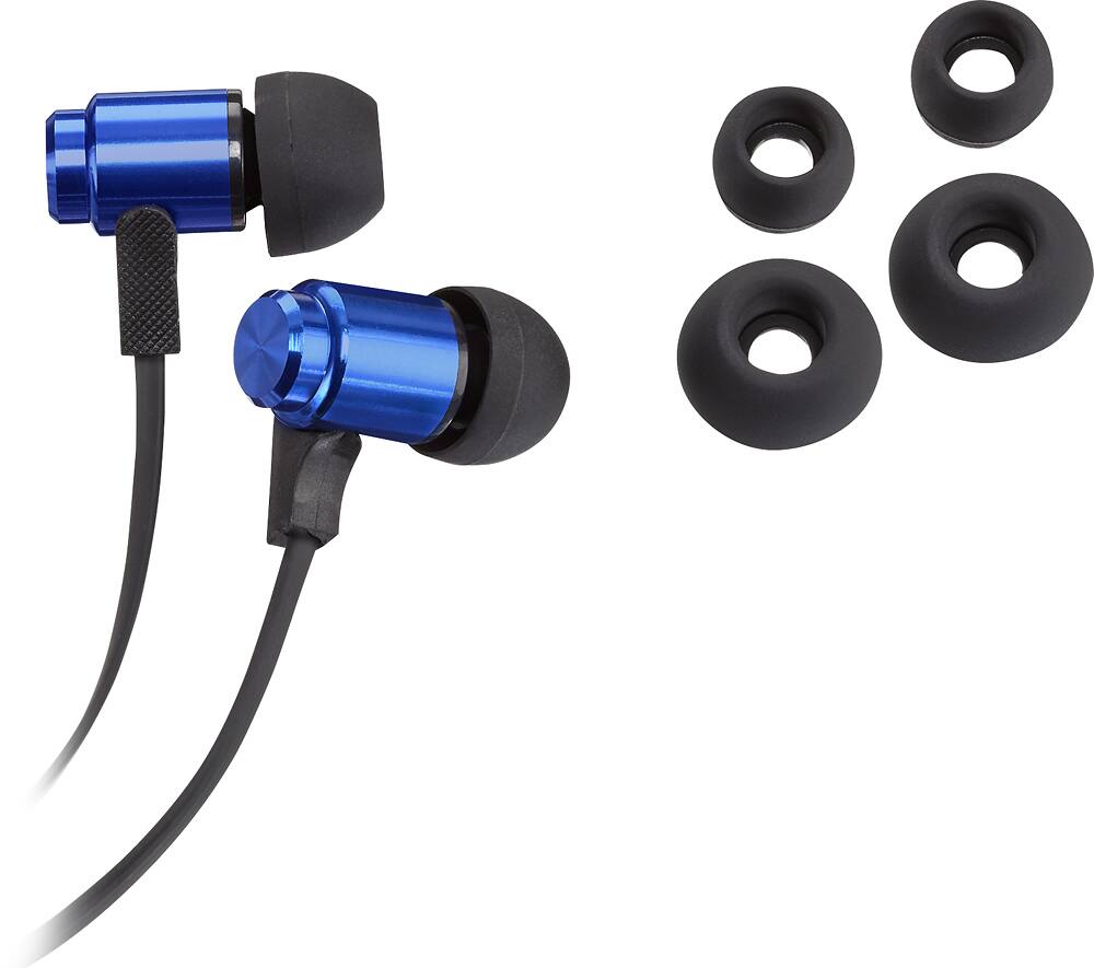Front. Insignia™ - Stereo Earbud Headphones - Blue.