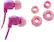 Front. Insignia™ - Stereo Earbud Headphones - Pink.