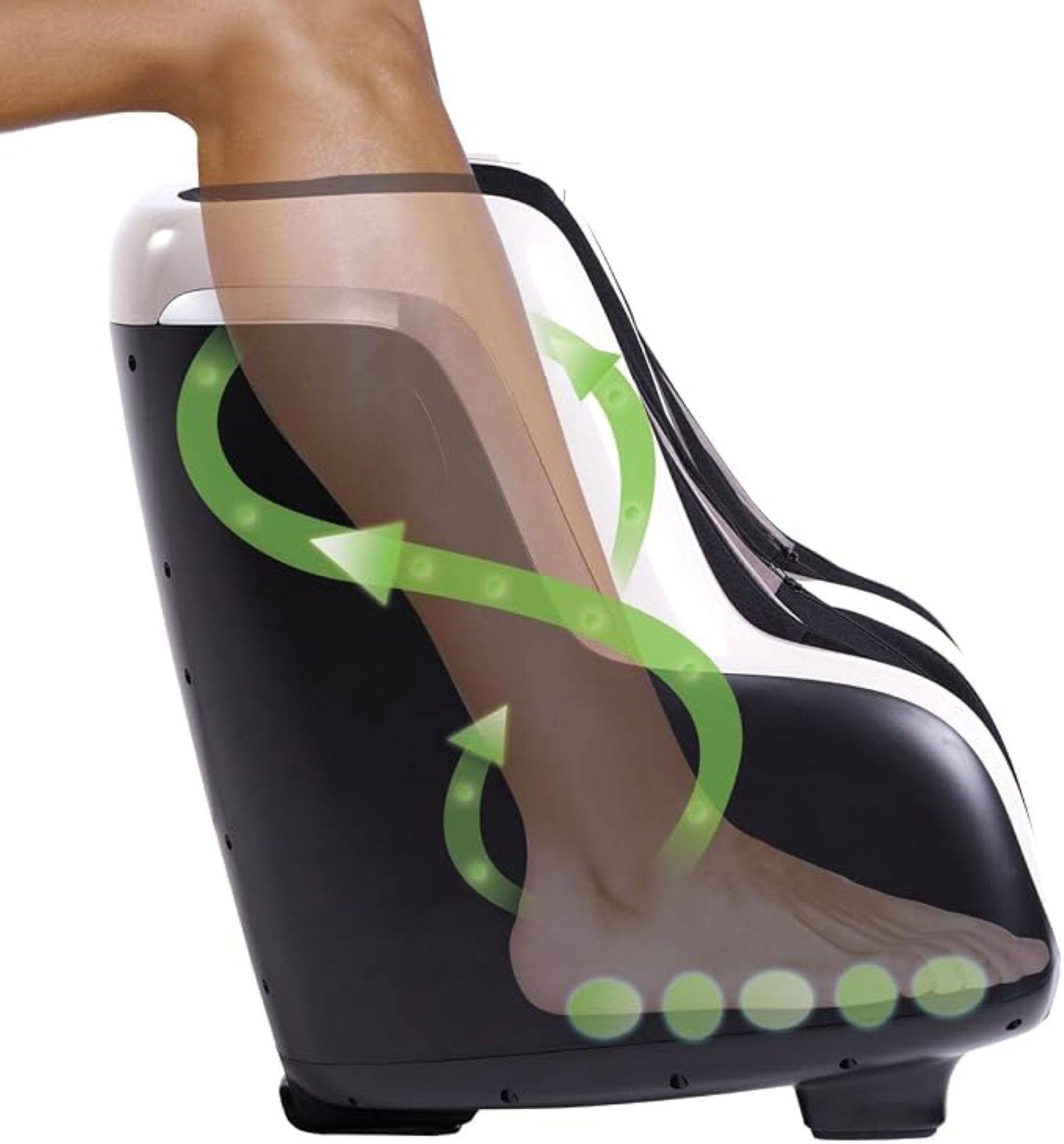 Left. Human Touch - Reflex SOL Foot and Calf Massager - Black/White.