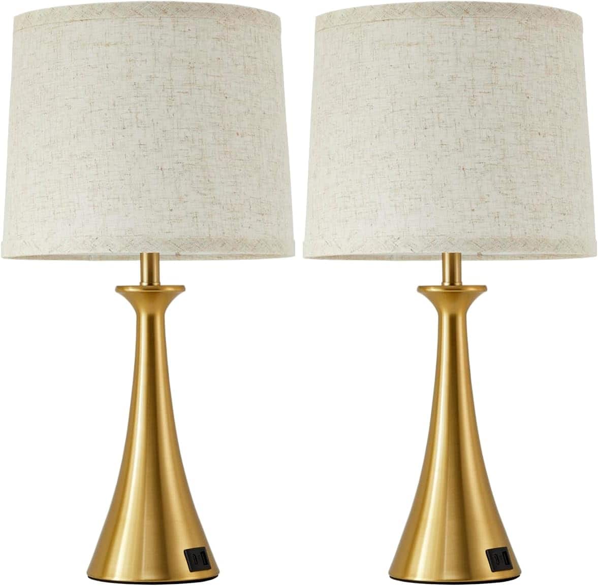 Dazzed Corner - Table Lamps Set of 2, Bedside Lamps for Nightstand - Gold