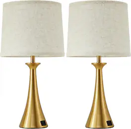 Dazzed Corner - Table Lamps Set of 2, Bedside Lamps for Nightstand - Gold