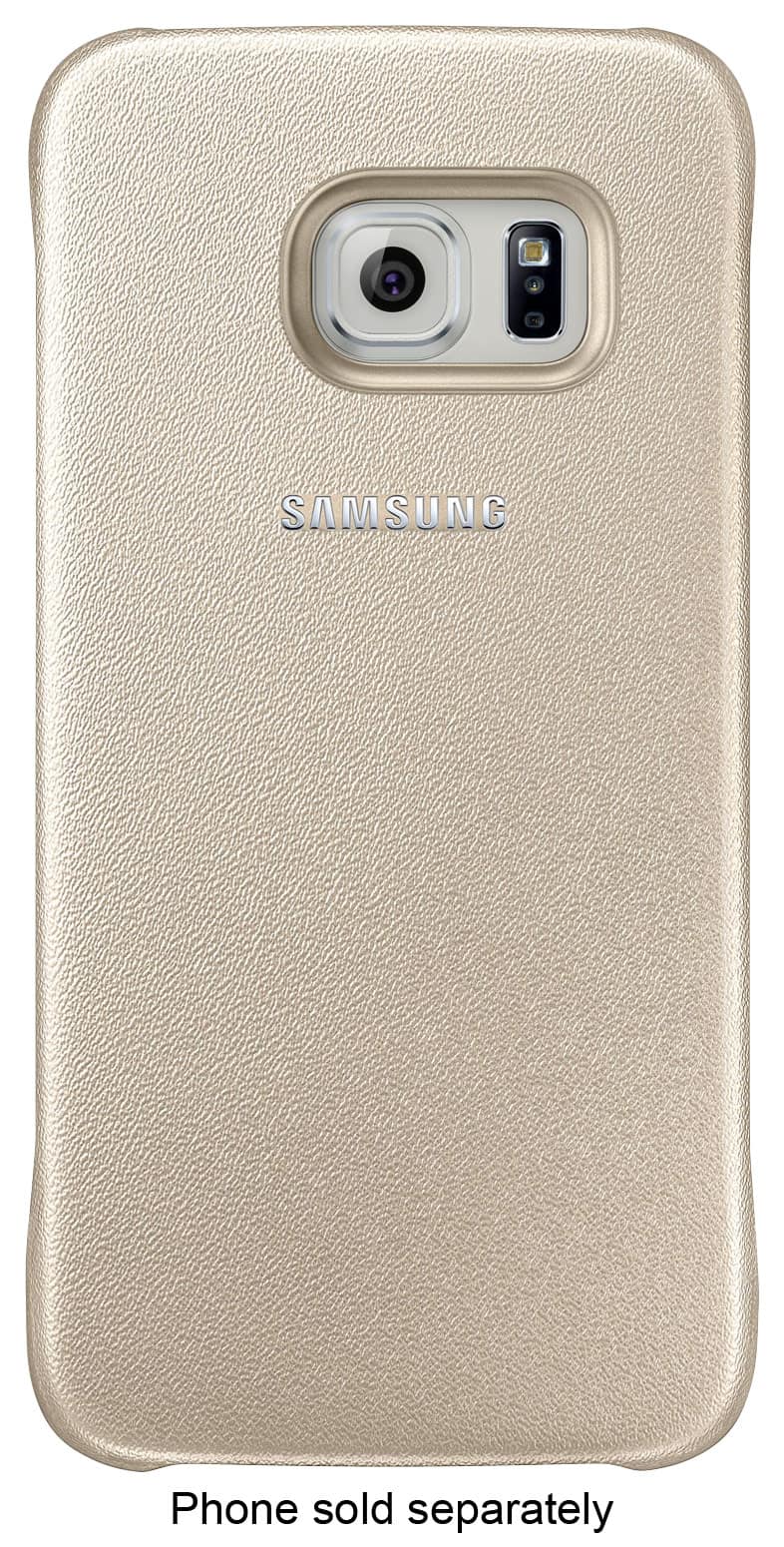 Front. Samsung - Protective Cover Case for Samsung Galaxy S6 Cell Phones - Gold.