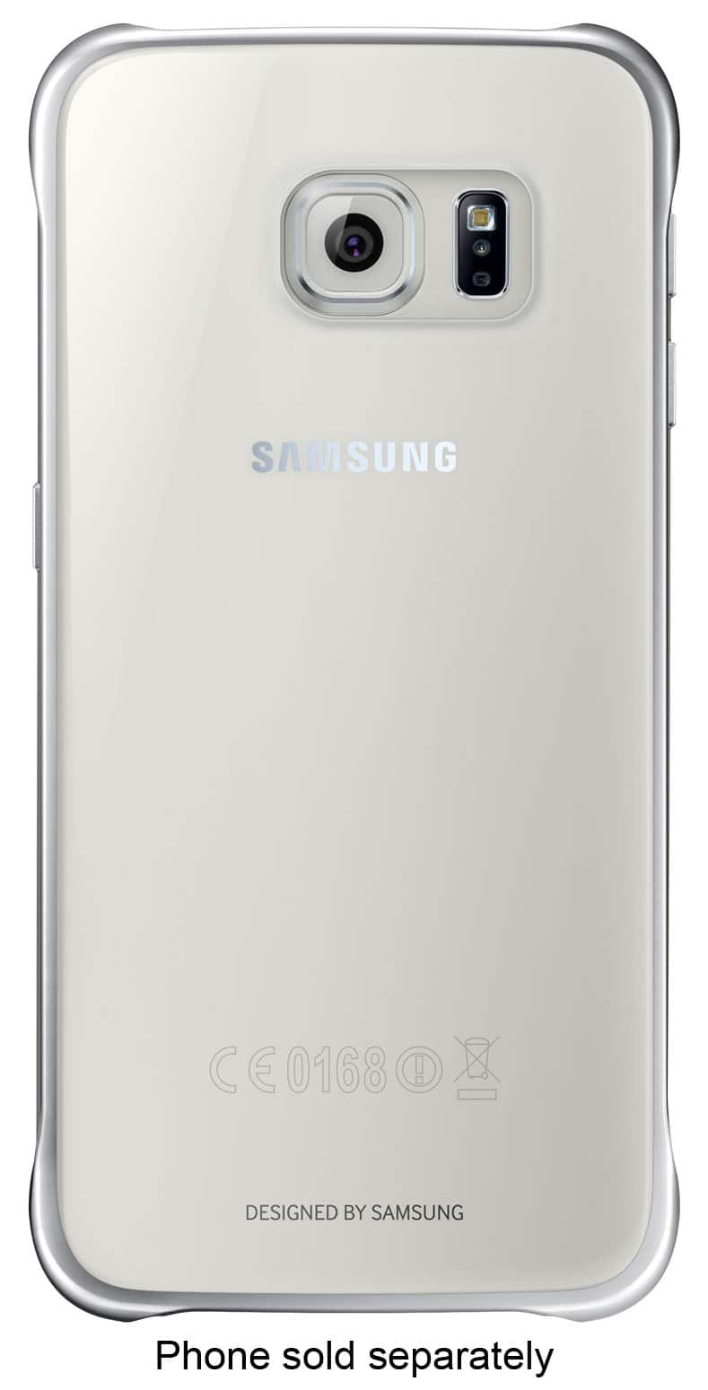 Front. Samsung - Protective Cover Case for Samsung Galaxy S6 Cell Phones - Clear Silver.