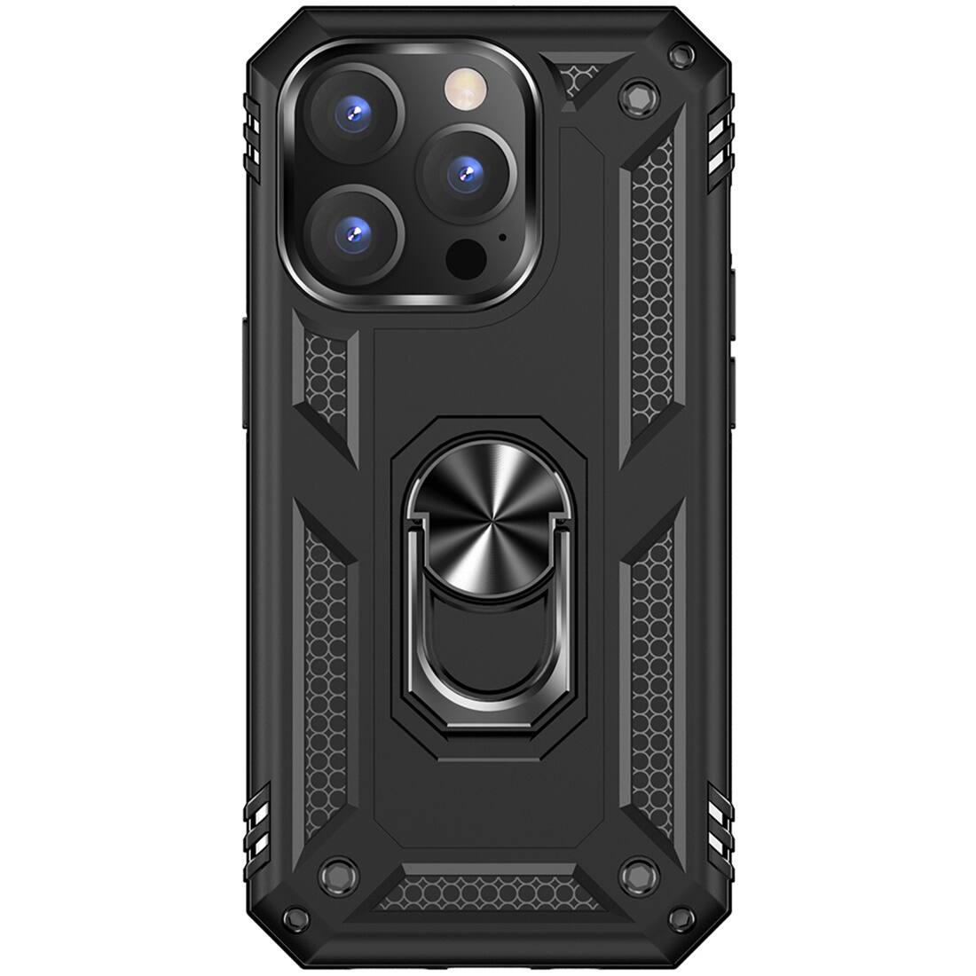 Front. SaharaCase - Military Kickstand Series Case for Apple iPhone 14 Pro Max - Black.