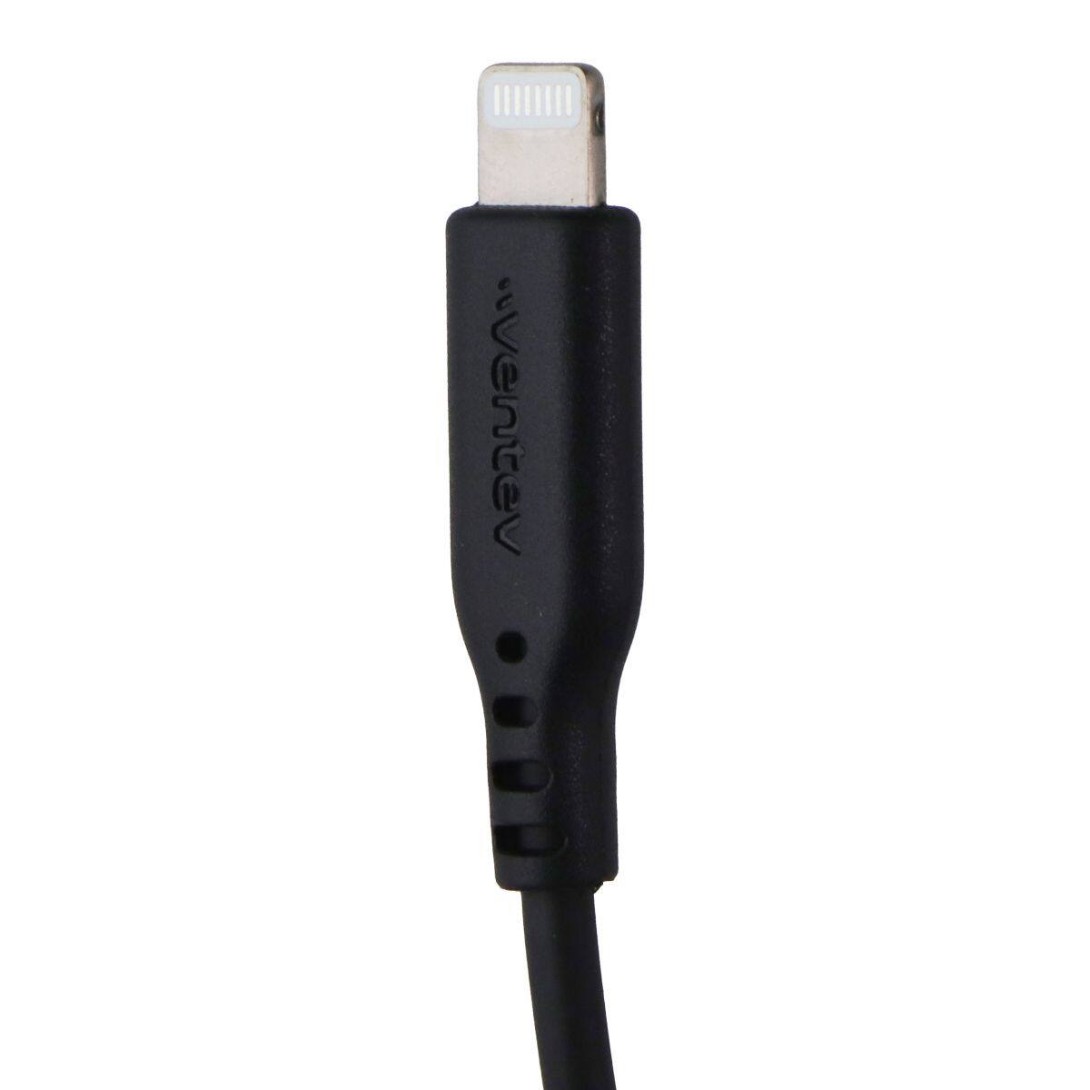 Alt View 3. Ventev - 27W Dual Ultra Fast USB-A Car Charger with Integrated 8-Pin Cable - Gray.