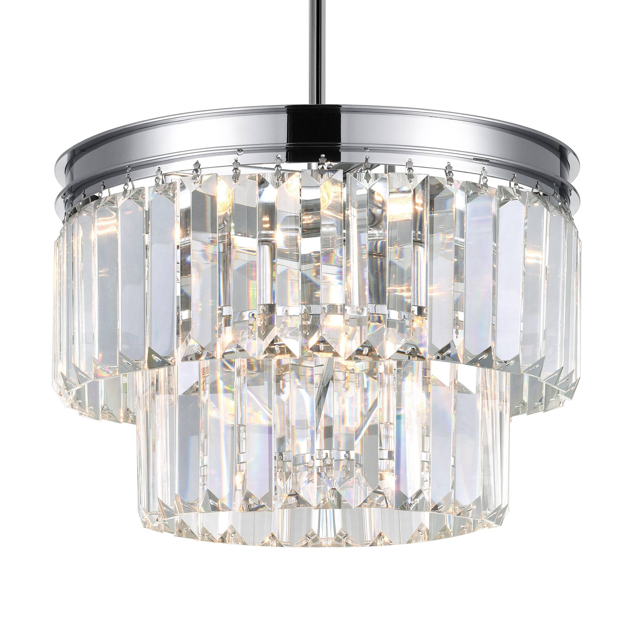 Angle. CWI Lighting - Weiss 5 Light Down Mini Chandelier With Chrome Finish - Chrome.