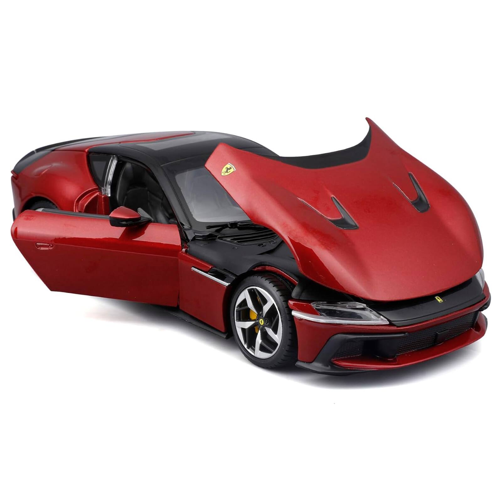 Alt View 1. Bburago - Ferrari 12Cilindri Red Metallic with Black Top "Race + Play" Series 1/24 Diecast Model Car by Bburago.