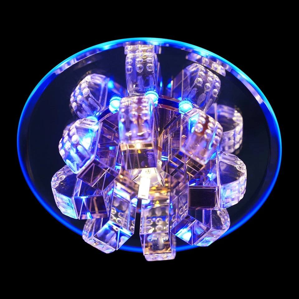 Left. Home Collection - 18cm Modern Crystal LED Flush Mount Ceiling Light Fixture for Hallway and Bedroom.