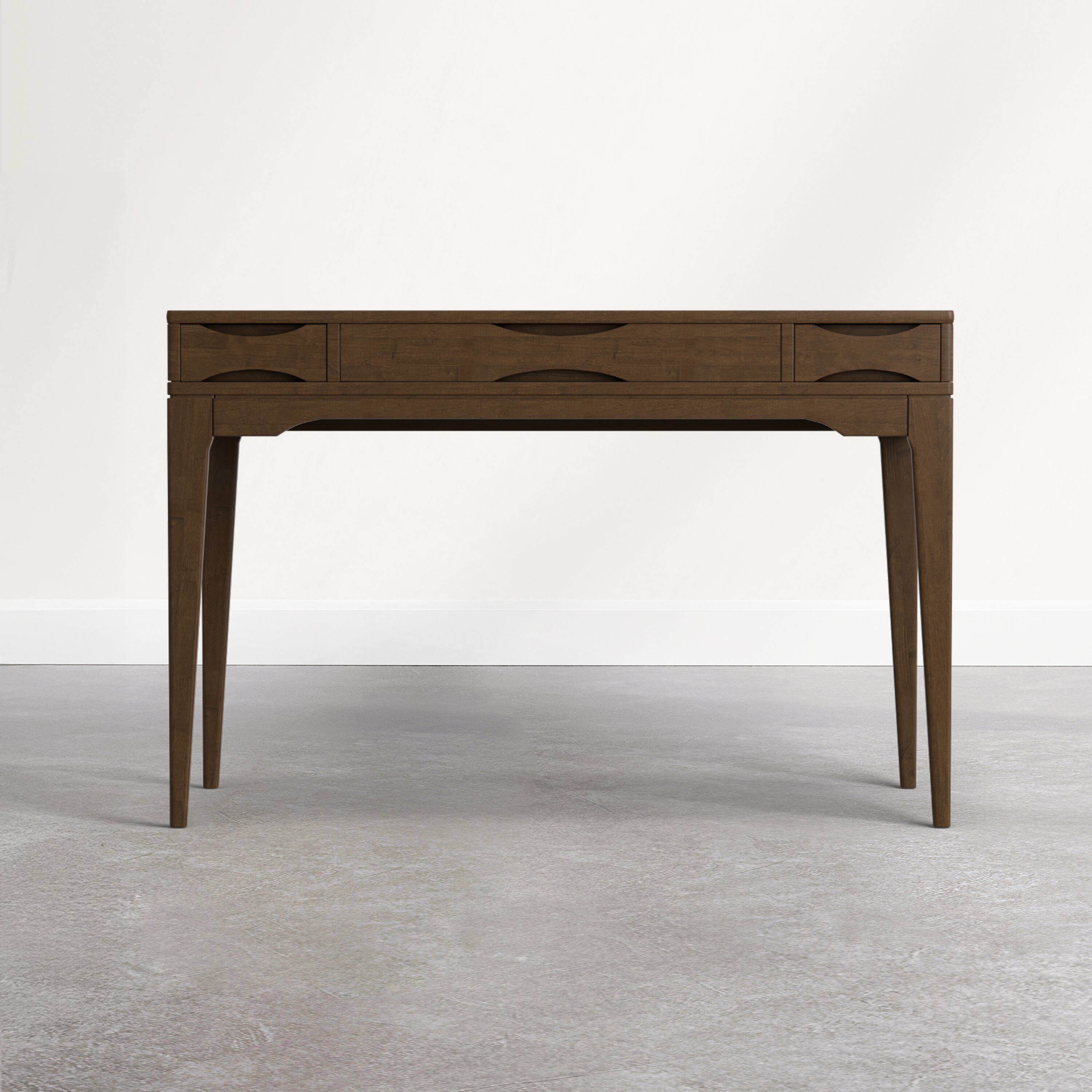 Back. Simpli Home - Harper 48 inch Wide Solid Wood Small Desk, Dark Brown Chestnut - Dark Brown Chestnut.