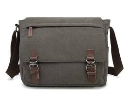 Skar Audio - Canvas Vintage Messenger Bag Shoulder Leather Large Travel Crossbody Bags For Men Women Laptop Material: Made - Grey Large