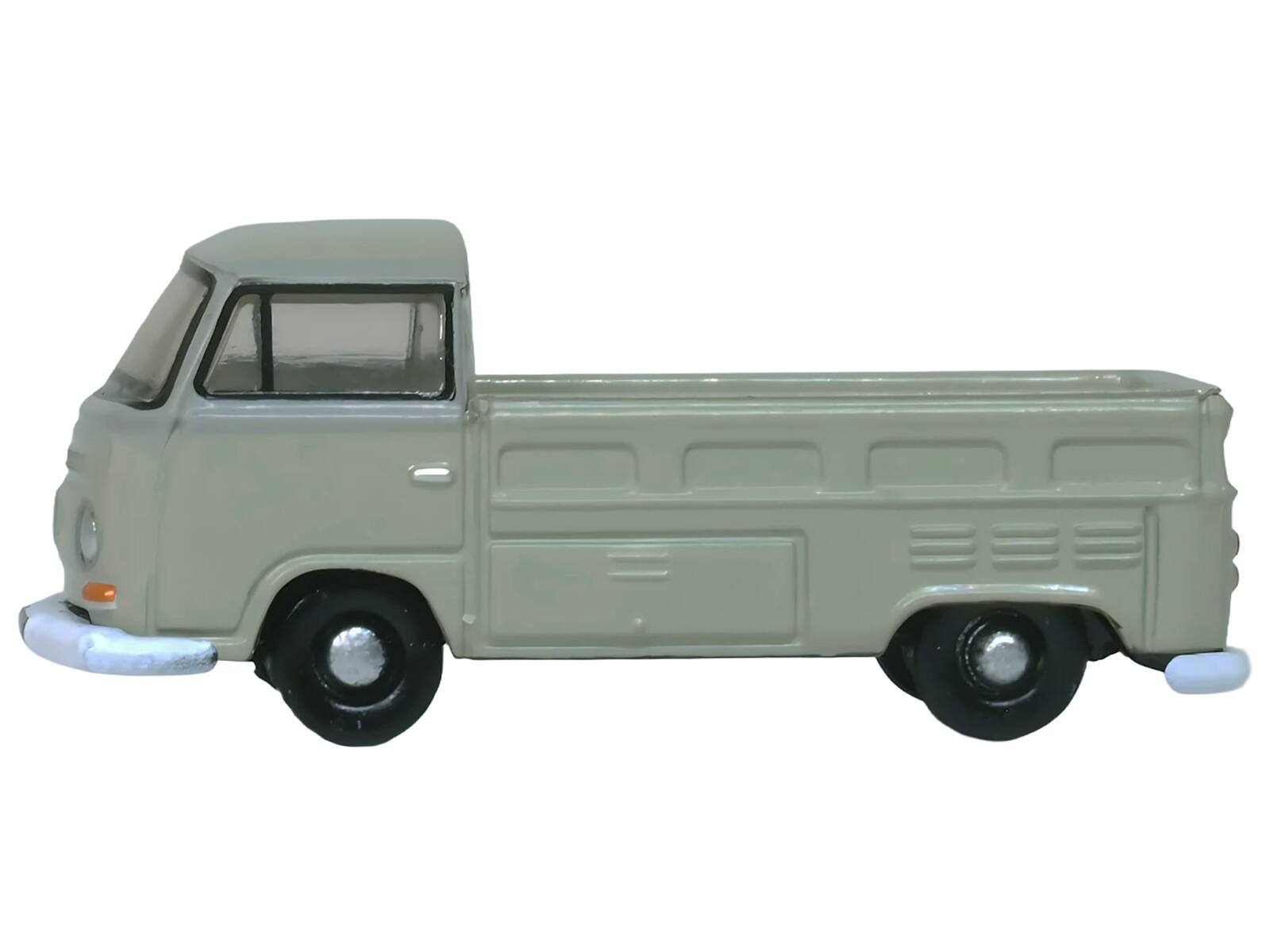 Alt View 1. Oxford Diecast - Volkswagen T2 Pickup Truck Light Gray 1/148 (N) Scale Diecast Model car by Oxford Diecast.