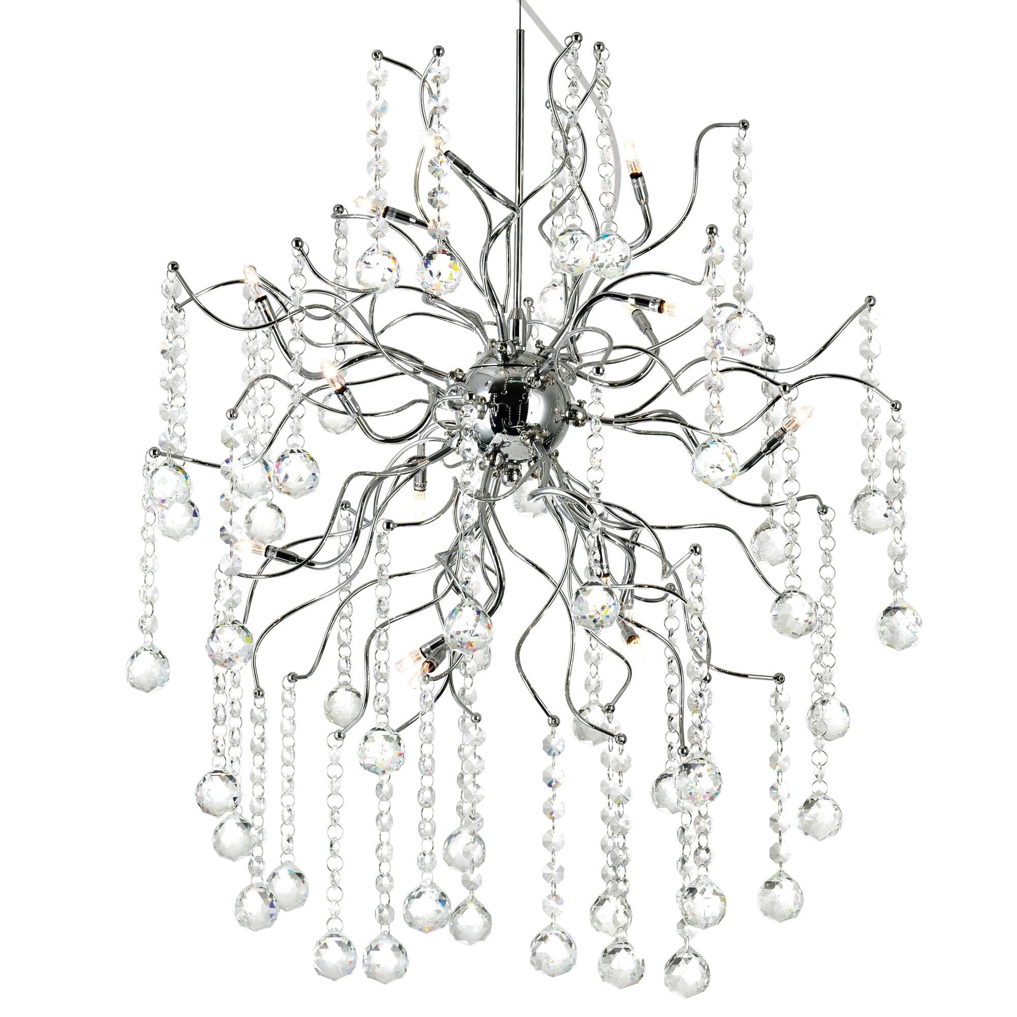 Angle. CWI Lighting - Cherry Blossom 15 Light Chandelier With Chrome Finish - Chrome.