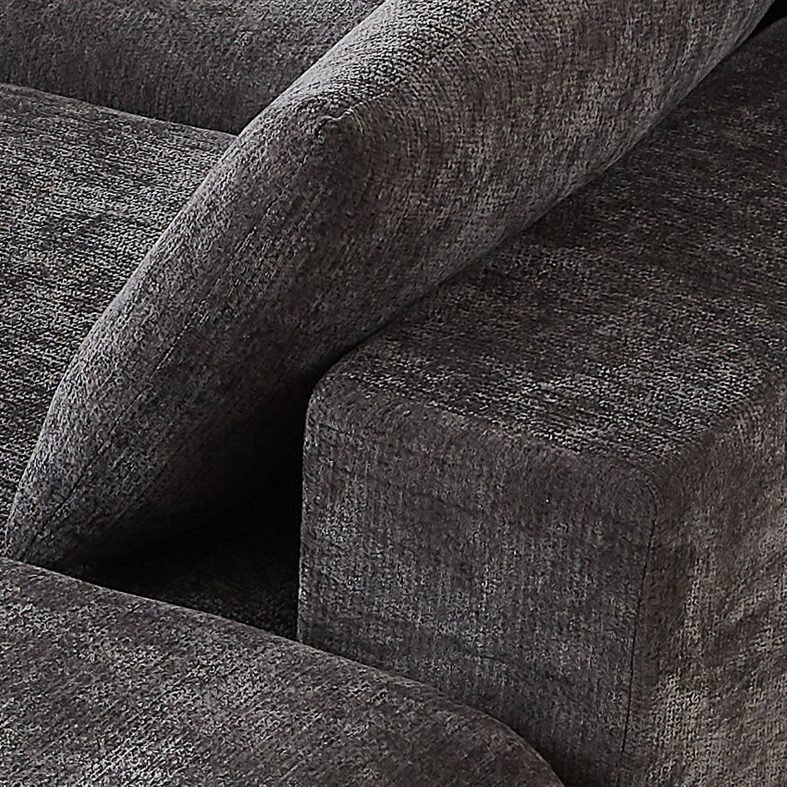 Back. Loheer - Loheer- Modern Chenille Cloud Sofa 5.74x2.46x2.82 ft Modular Sectional Couch for Apartment Living Room - Dark Gray.